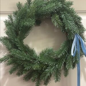Real Touch Holiday Wreath Blue Velvet Farmhouse CottageCore Blue Wreath Final